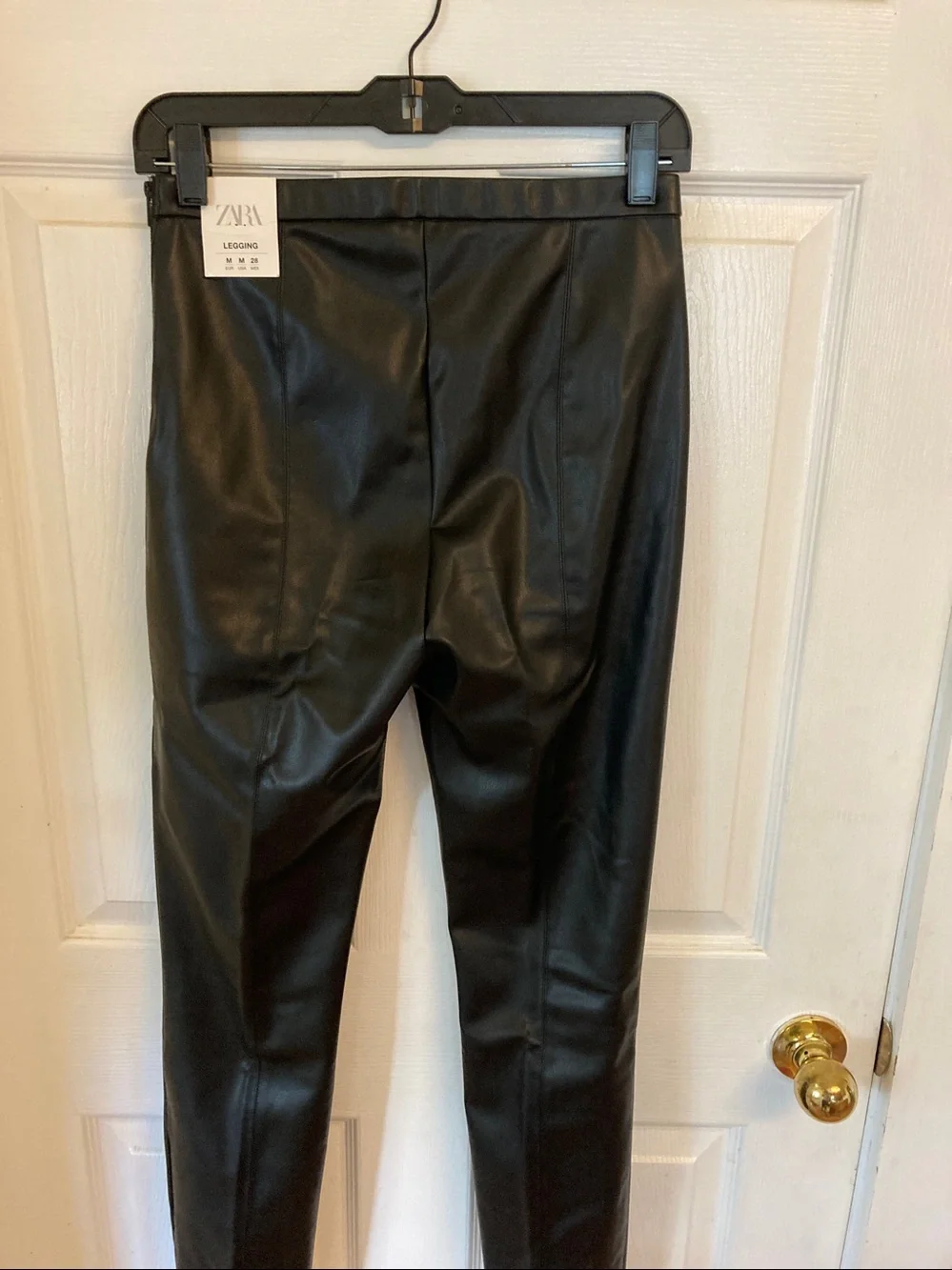 Zara Black Faux Leather Slim Leggings - Picture 5 of 10